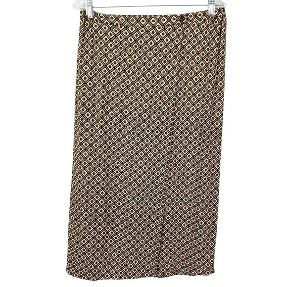 Vintage Diane Von Furstenberg Mide Wrap Skirt With Diamonds Y2K size Large - Picture 1 of 5